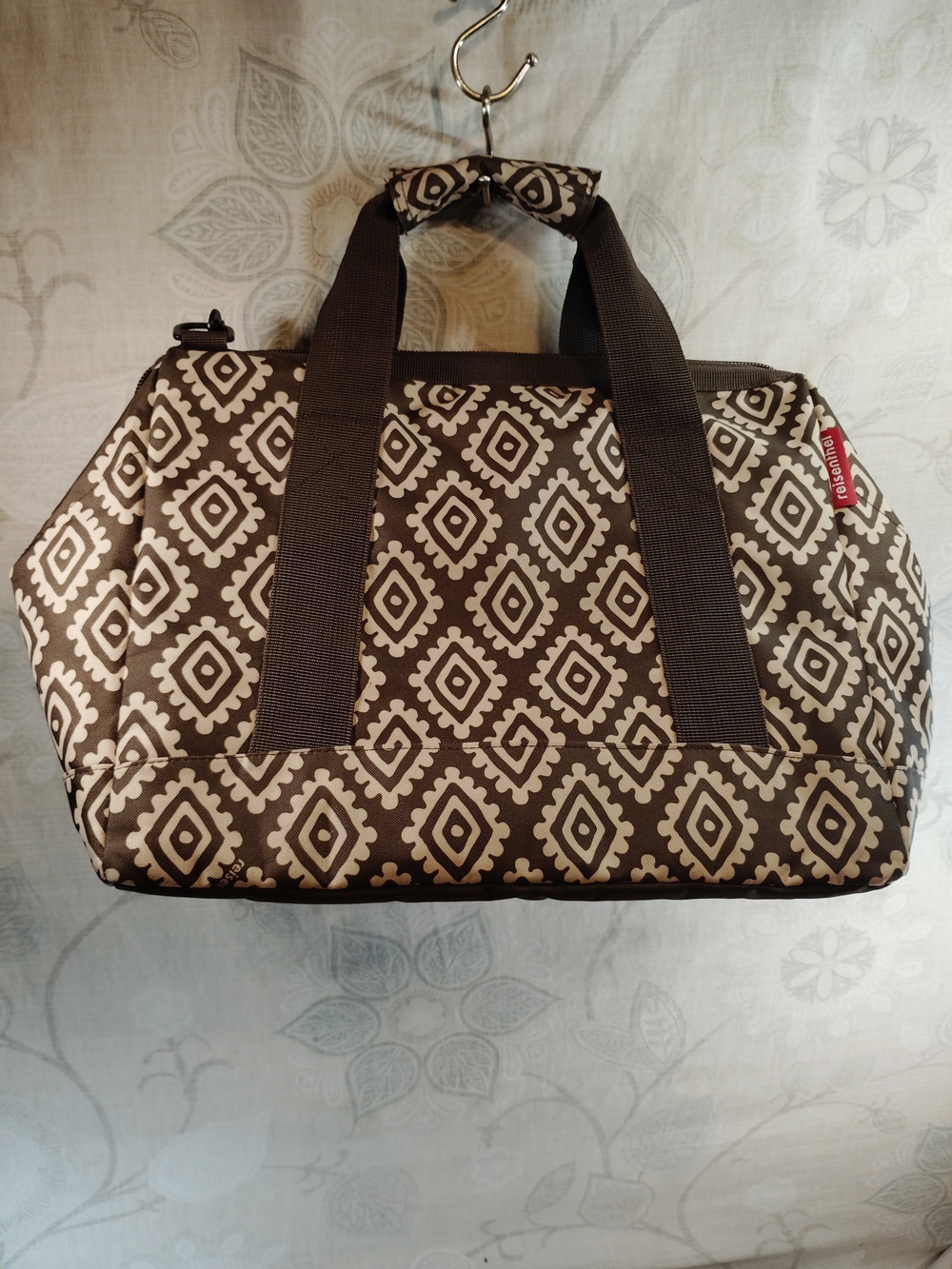 Reisenthel Travel Weekender Duffel Bag -Brown & Cream Geometric